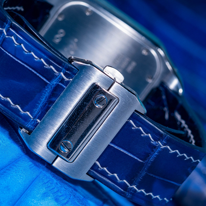 Alligator Leather Strap for Cartier Santos 100 Push Button Clasp