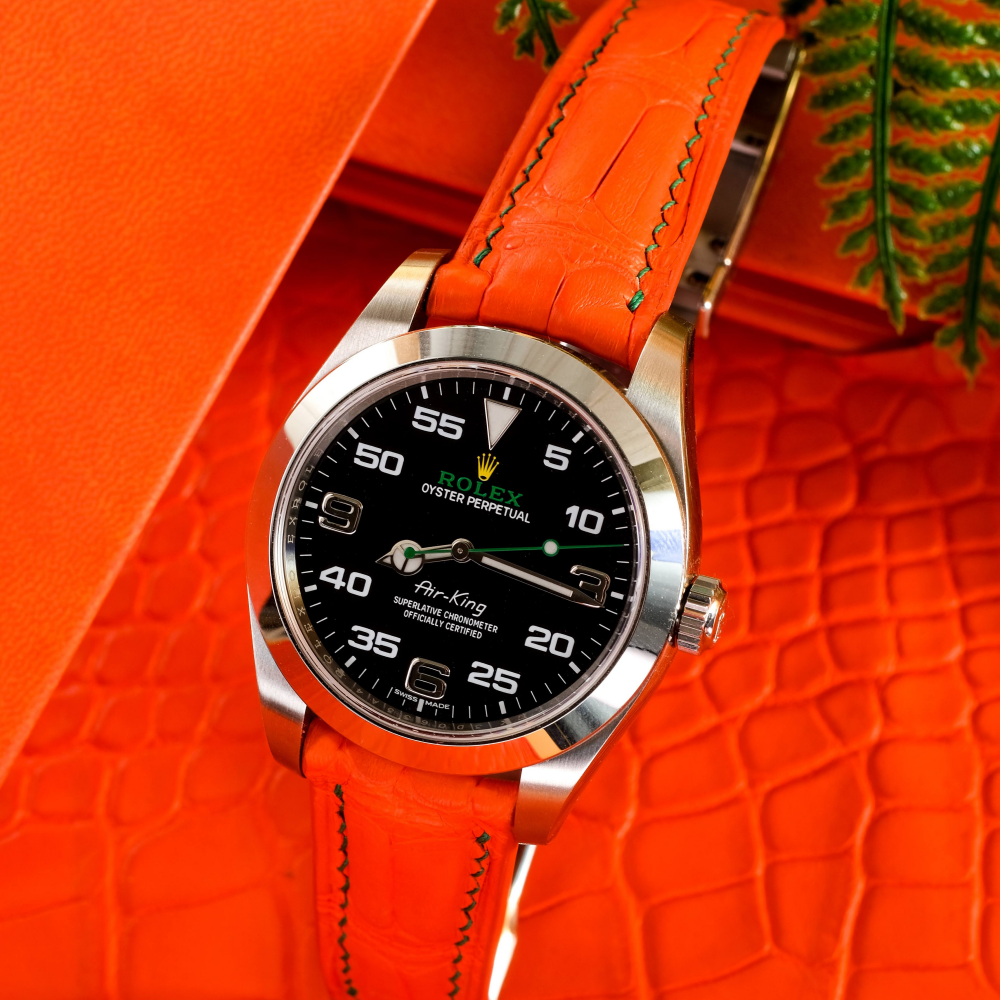 Rolex Air-King Alligator Leather Strap – Handmade Custom Fit