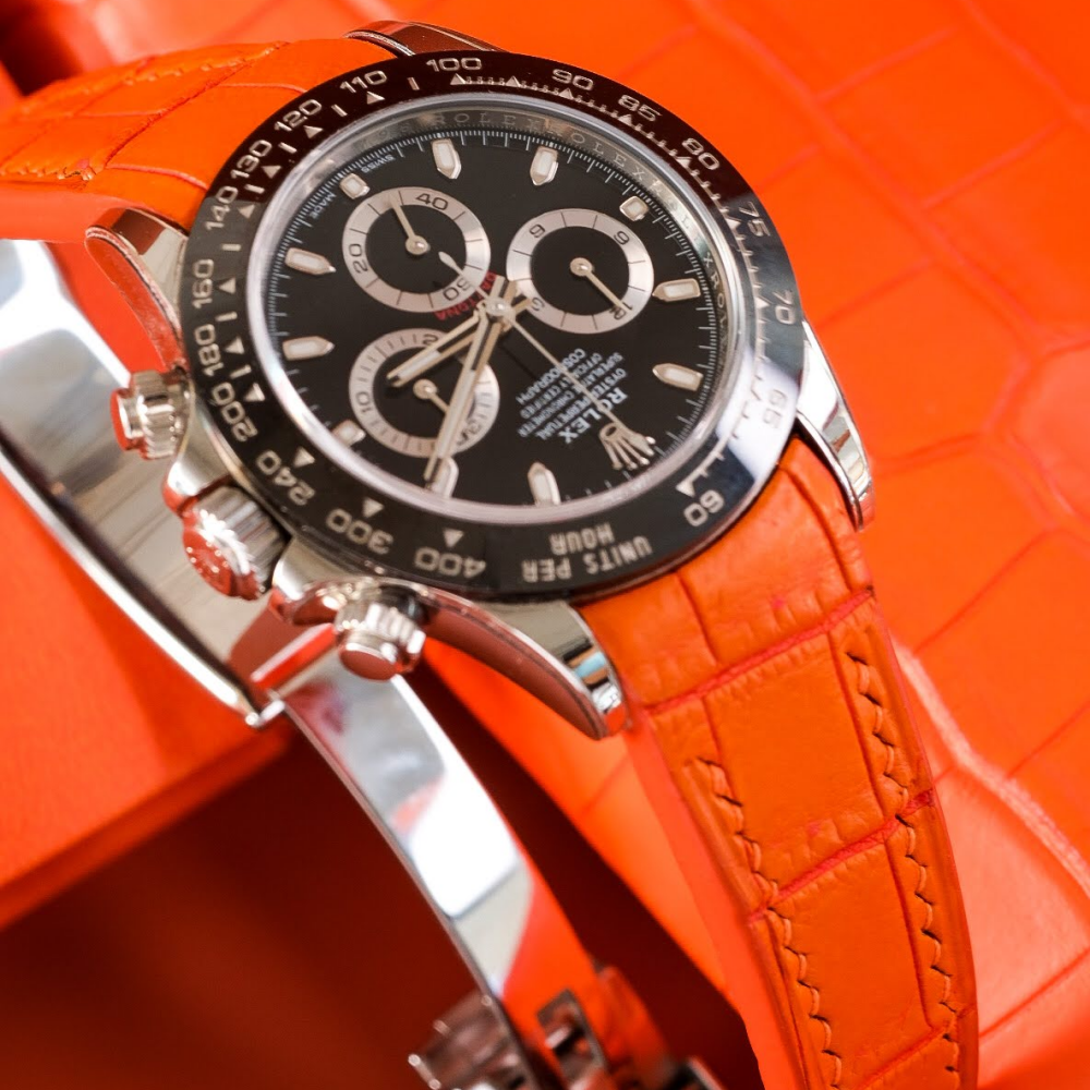 Rolex Daytona Alligator Leather Strap – Deployant Clasp Compatible