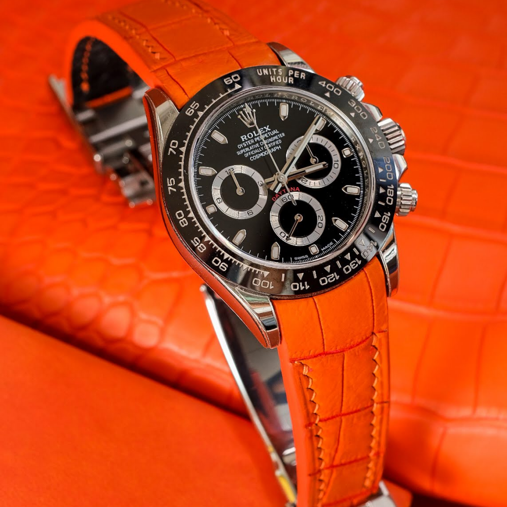Rolex Daytona Alligator Leather Strap – Deployant Clasp Compatible
