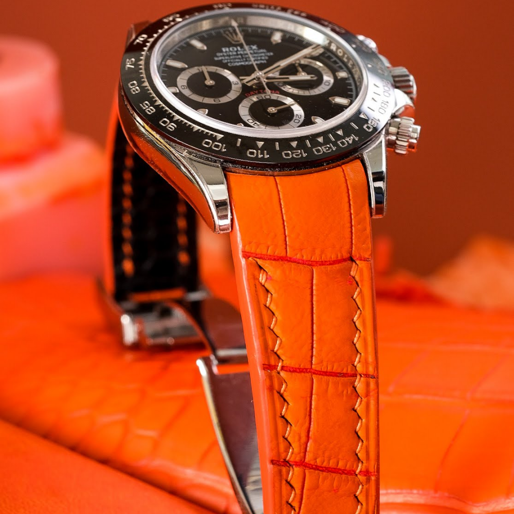 Rolex Daytona Alligator Leather Strap – Deployant Clasp Compatible