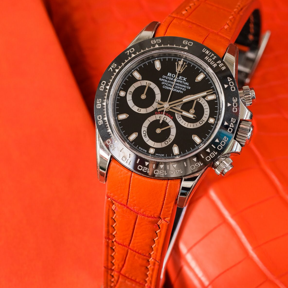 Rolex Daytona Alligator Leather Strap – Deployant Clasp Compatible