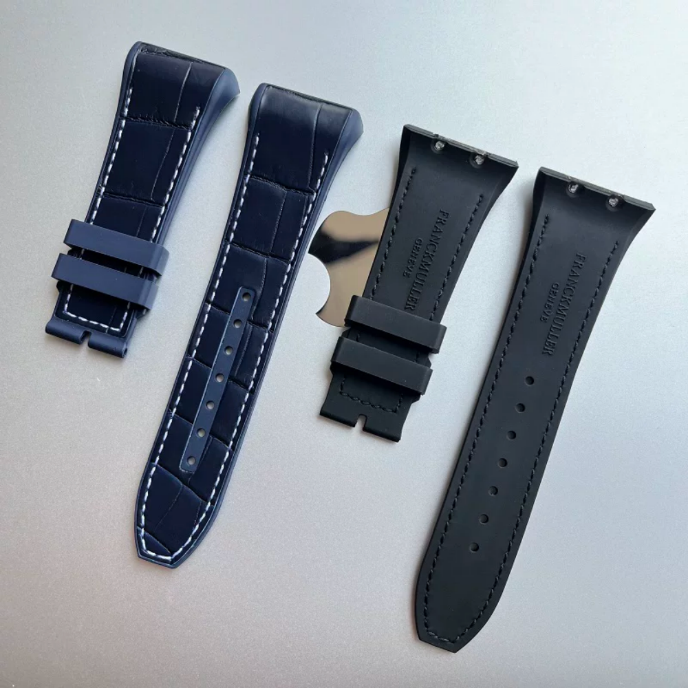 Hybrid Alligator & FKM Rubber Strap for Franck Muller Vanguard
