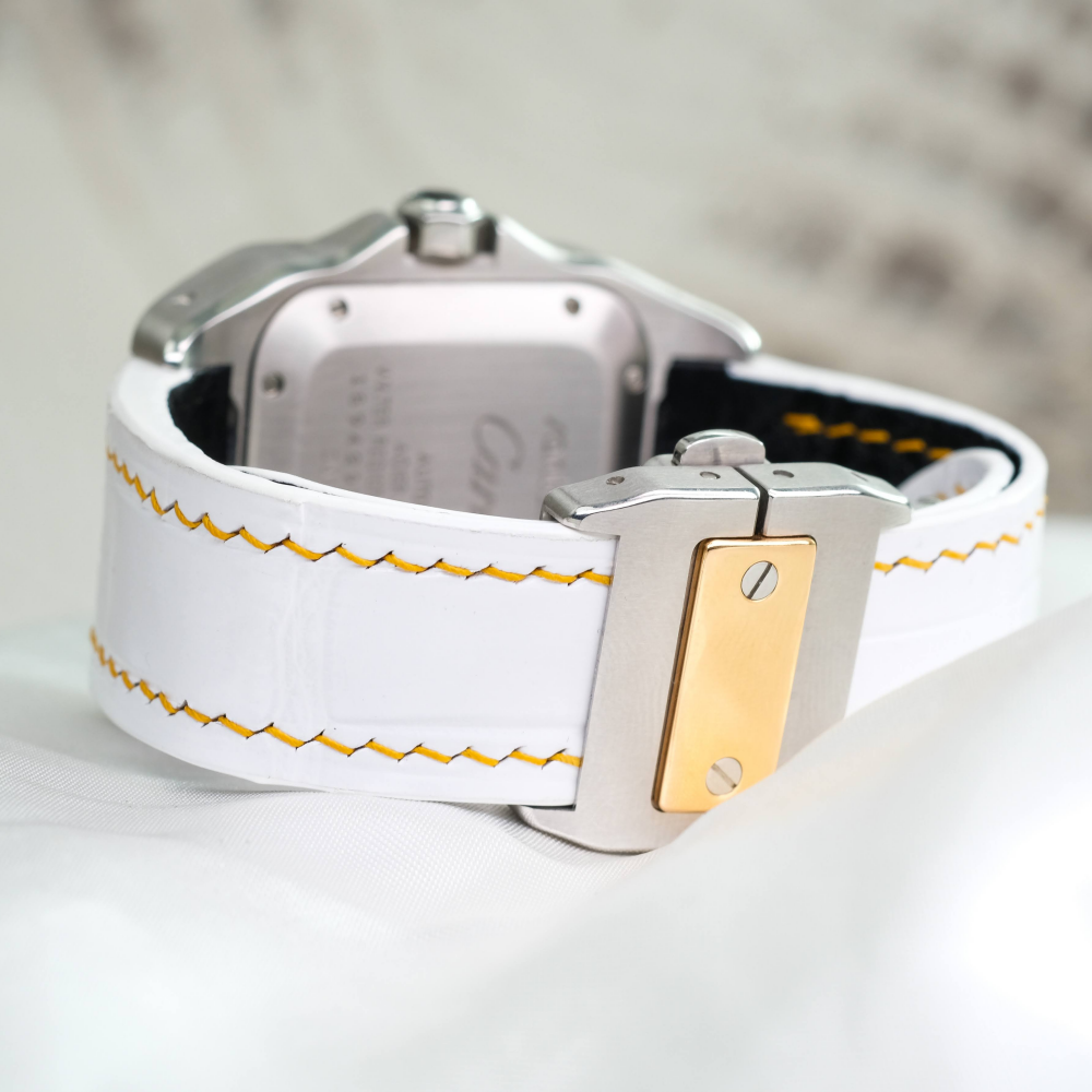 Alligator Leather Strap for Cartier Santos 100 Push Button Clasp