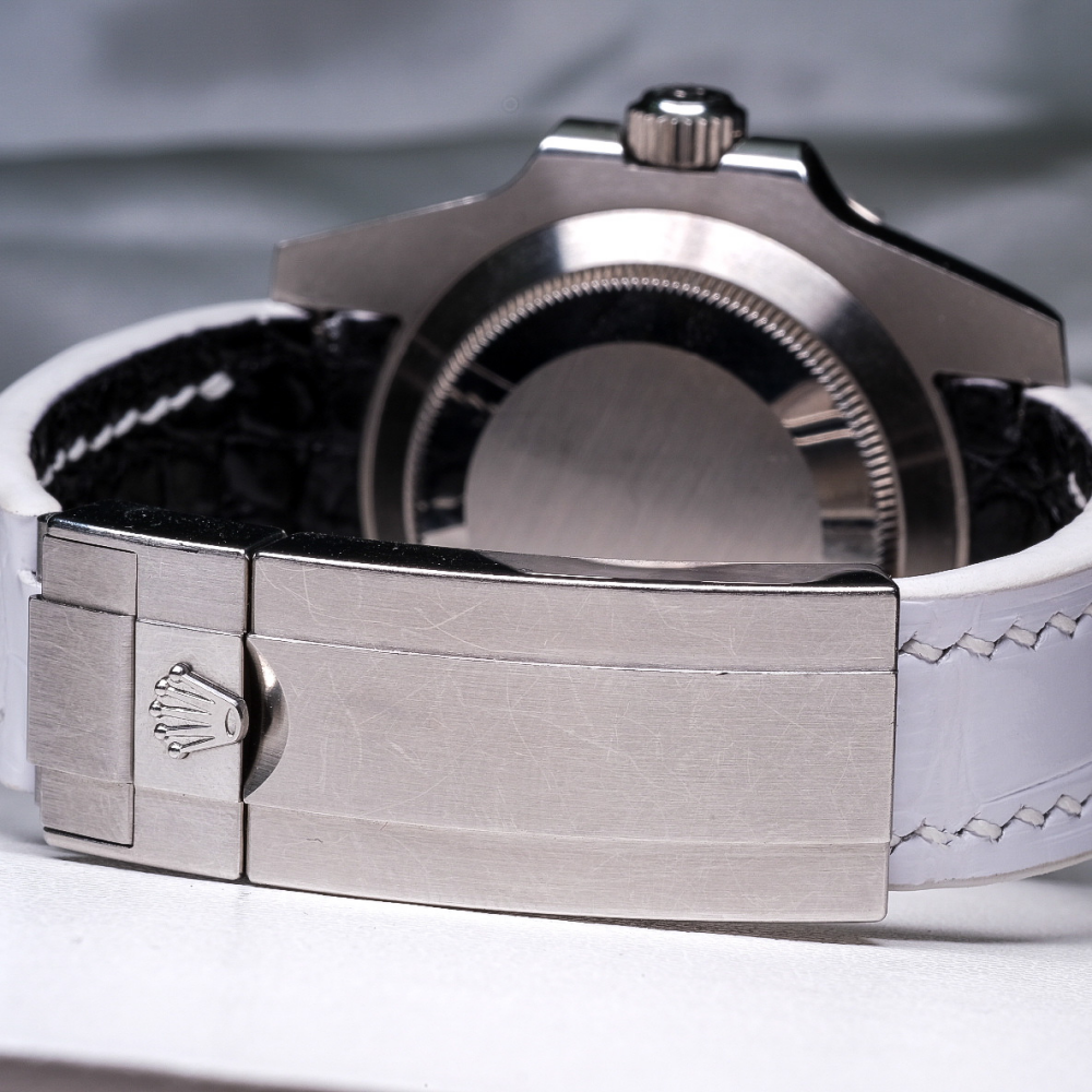 Alligator Leather Strap for Rolex Submariner Deployant Clasp