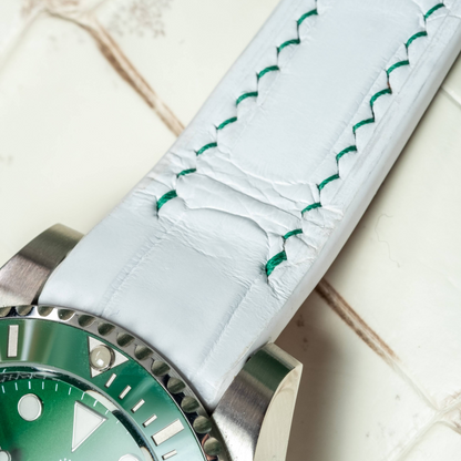 Alligator Leather Strap for Rolex Submariner Deployant Clasp