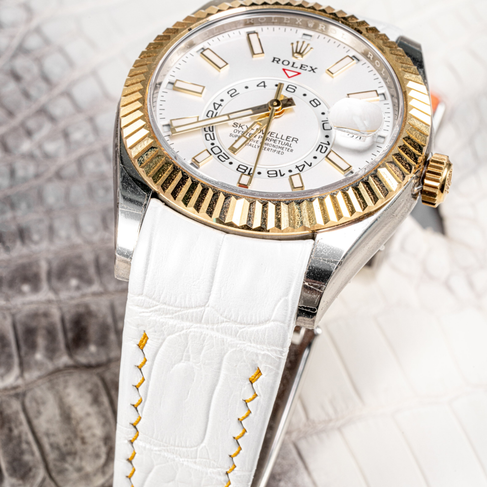 Alligator Leather Strap for Rolex Sky-Dweller