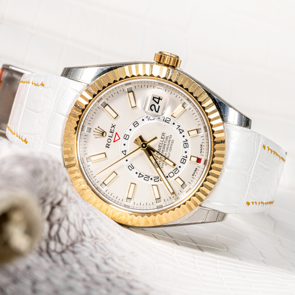Alligator Leather Strap for Rolex Sky-Dweller