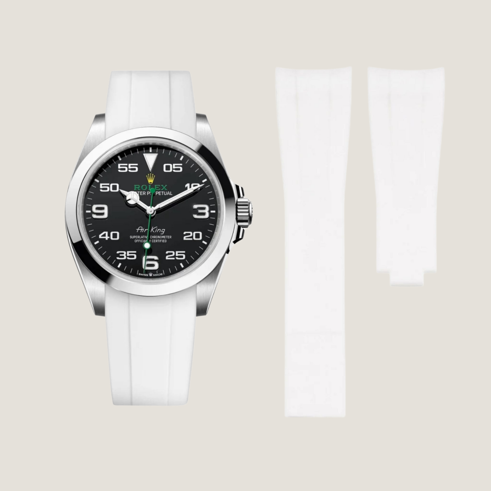 FKM Rubber Strap for Rolex Air-King Deployant Clasp