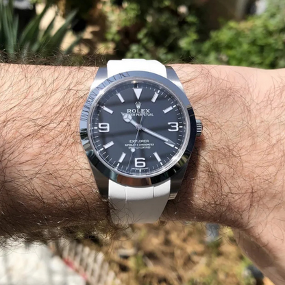 FKM Rubber Strap for Rolex Explorer I Deployant Clasp