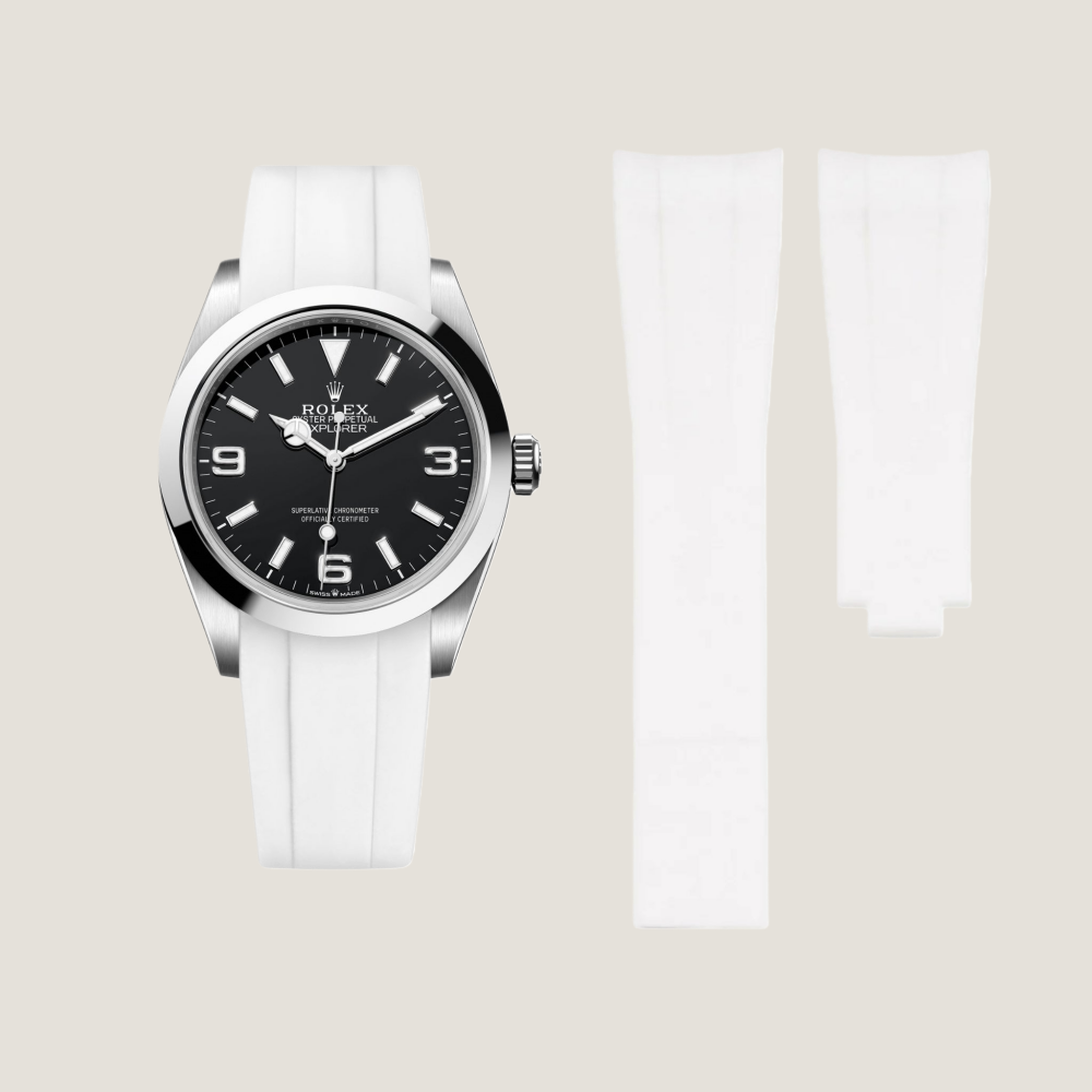 FKM Rubber Strap for Rolex Explorer I Deployant Clasp