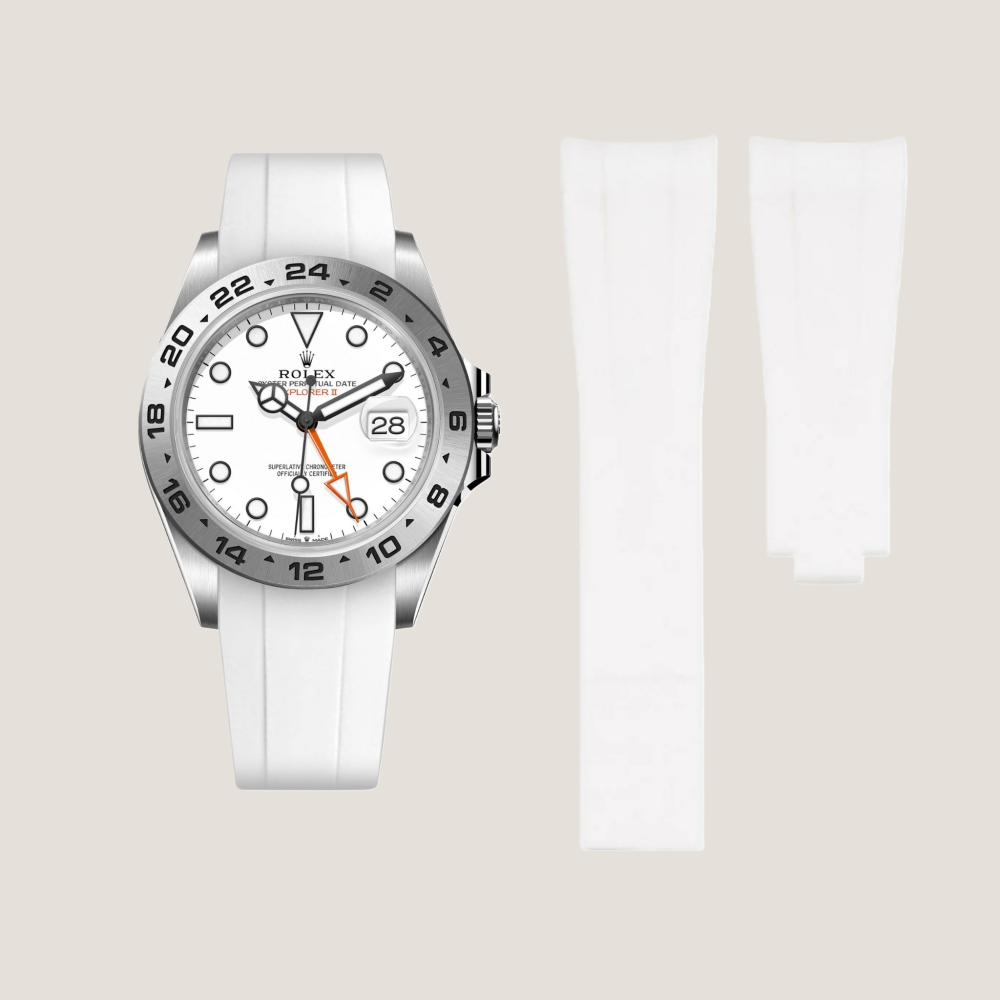 FKM Rubber Strap for Rolex Explorer II Deployant Clasp