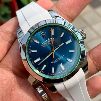 FKM Rubber Strap for Rolex Milgauss Pin Buckle