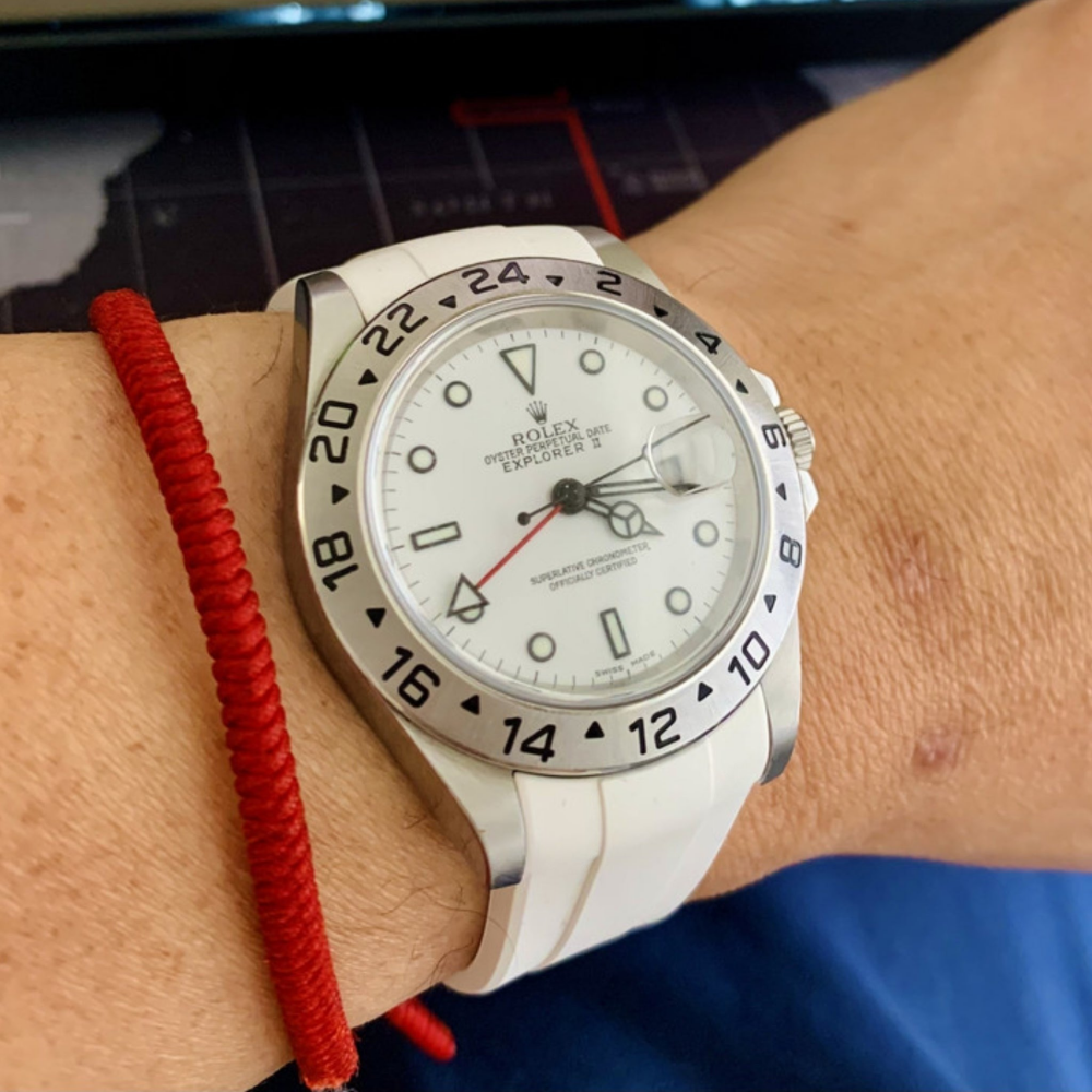 FKM Rubber Strap for Rolex Explorer II Tang Buckle