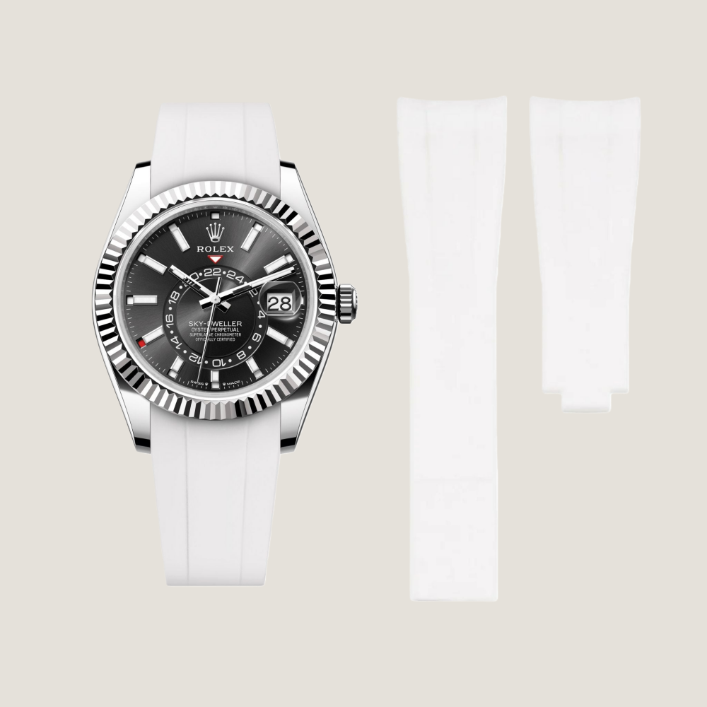 FKM Rubber Strap for Rolex Sky-Dweller Deployant Clasp