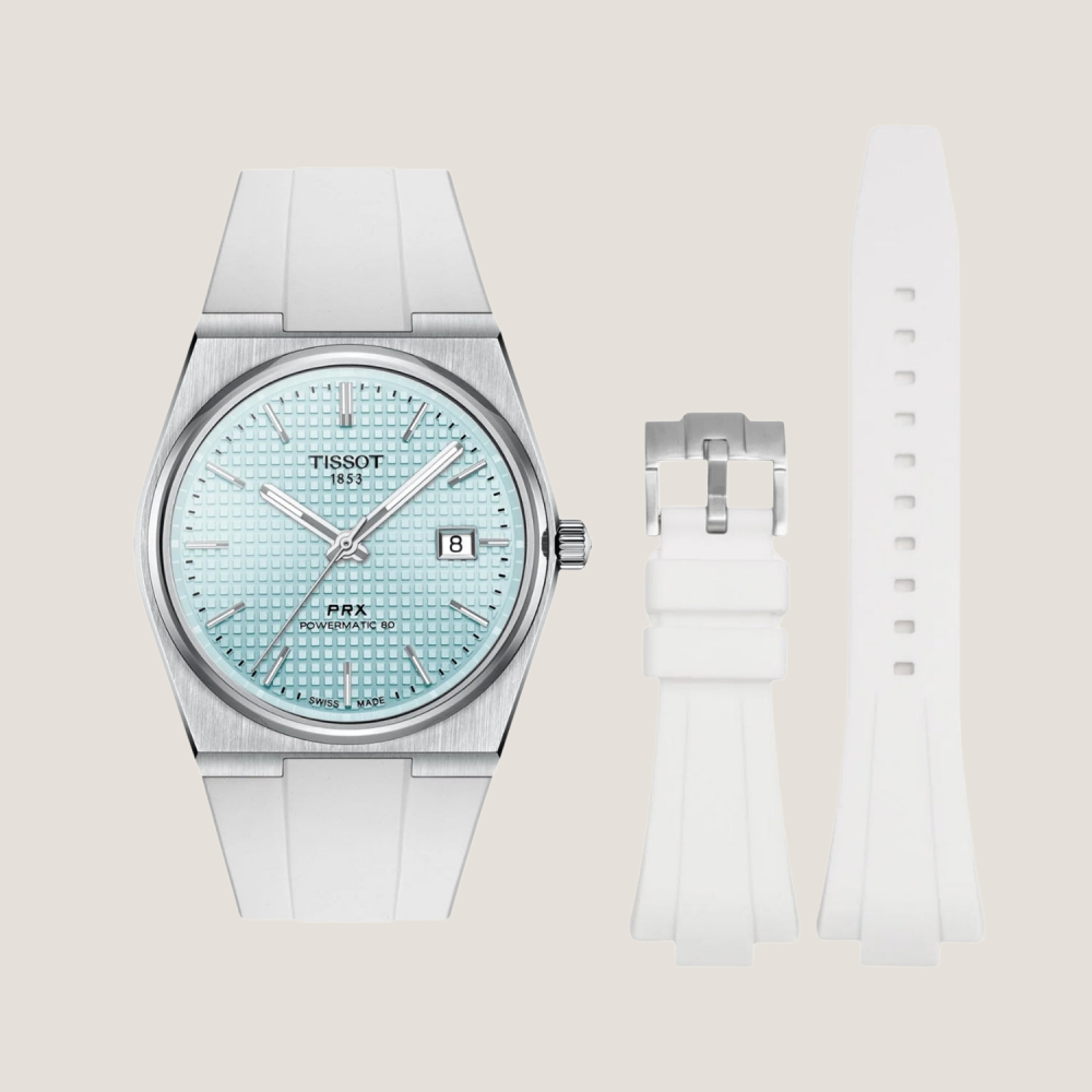 FKM Rubber Strap for Tissot PRX Pin Buckle