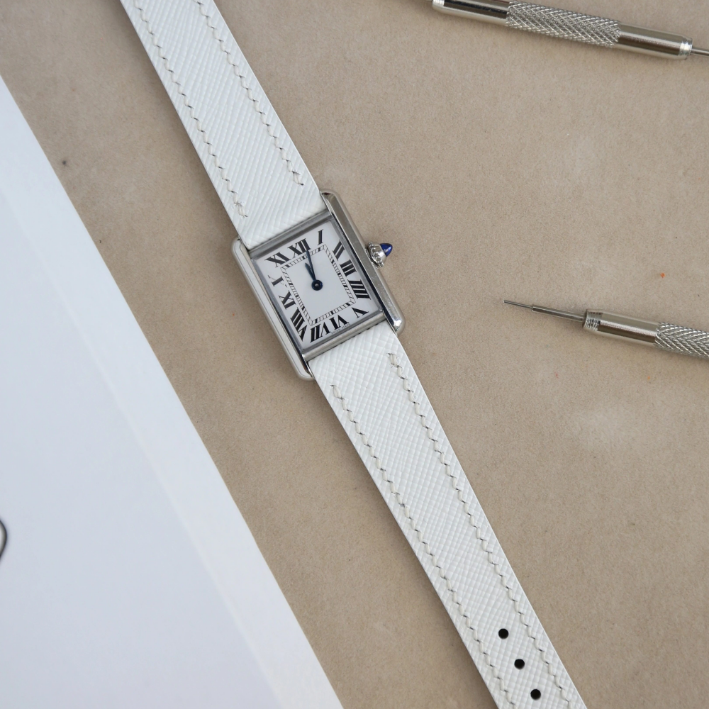 Saffiano Leather Strap for Cartier Tank