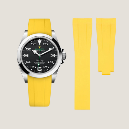 FKM Rubber Strap for Rolex Air-King Deployant Clasp