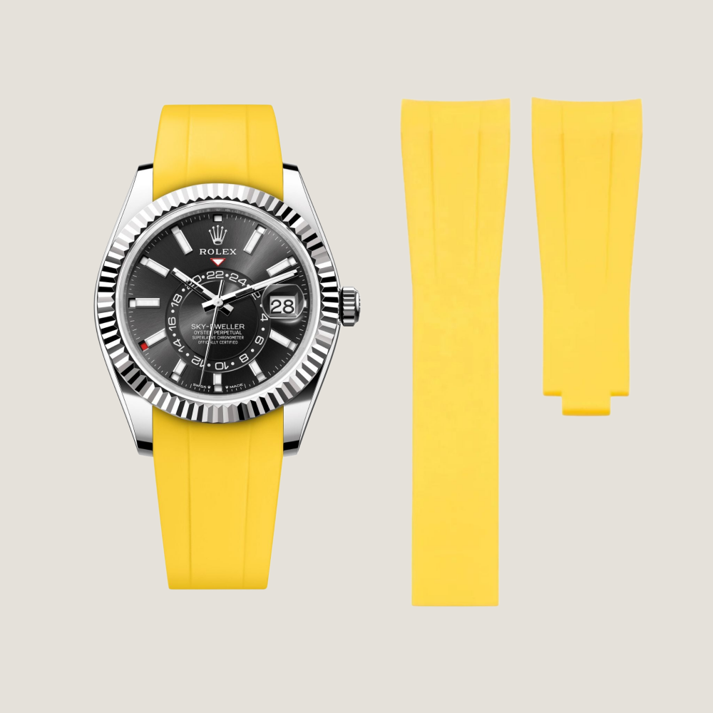 FKM Rubber Strap for Rolex Sky-Dweller Deployant Clasp