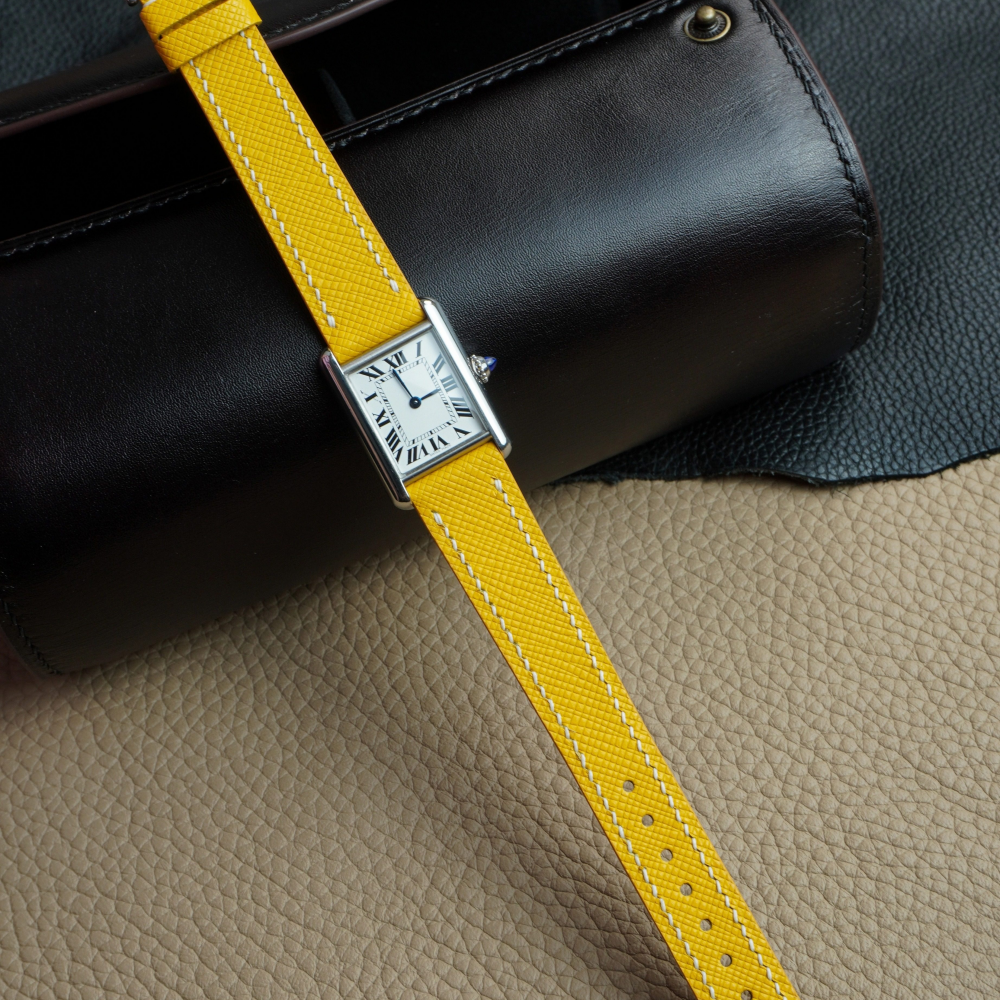 Saffiano Leather Strap for Cartier Tank